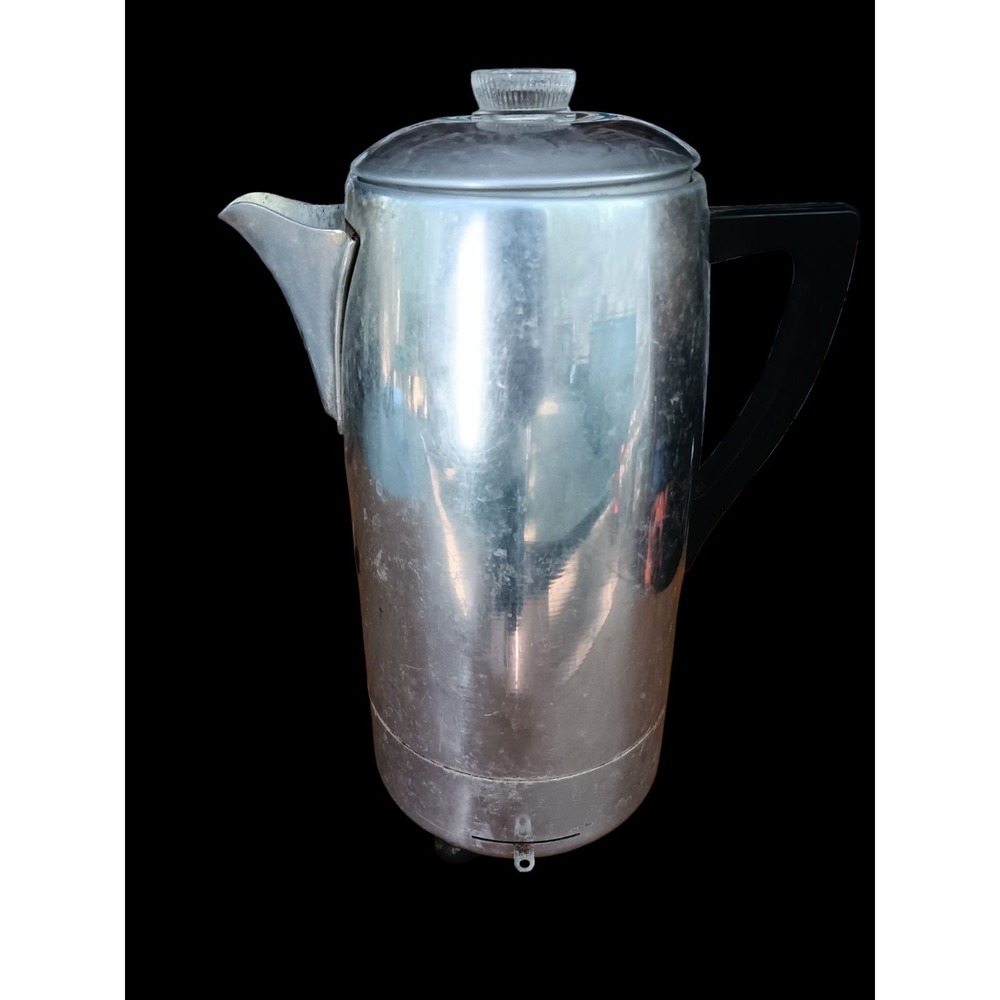 Antique Coffee Percolator Empire No. 1910 Electric– Early 20th Century Aluminum